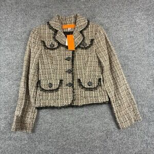 Cynthia Cynthia Steffe Blazer Jacket Womens XS Multicolor Tweed Lace Trim